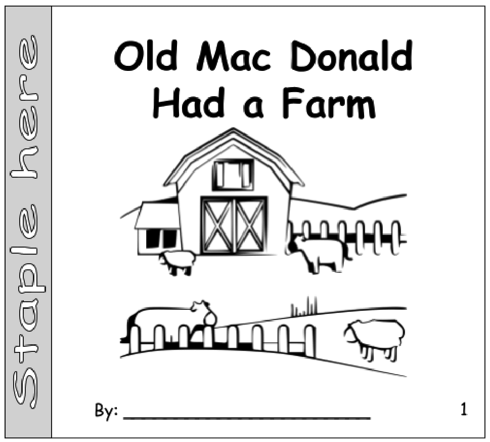 Old Mac Donald Free Printable Book Cover